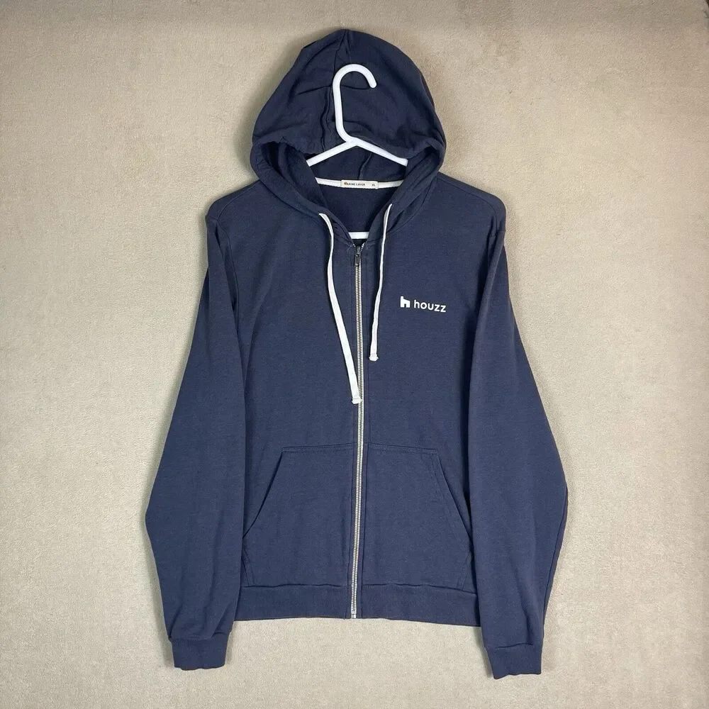 Marine Layer Hoodie Womens Extra Large Black‎ Full Zip Sweater Sweatshirt Adult
